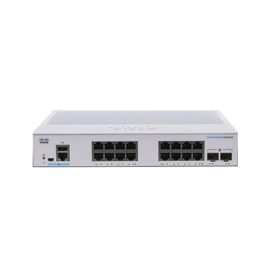 Switch Managed Cisco 16 Port Gigabit CBS350-16T-E-2G-EU, External Power